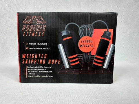 Phoenix Fitness RY916 skakanka obciążeniowa 2x200g Phoenix Fitness RY916 skakanka obciążeniowa 2x200g